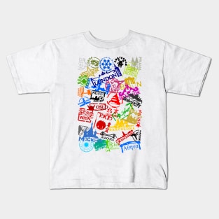 Travel Destination Passport Stamps Kids T-Shirt